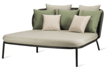 In-/Outdoor Daybed „Kodo“ 153 x 168 cm - Grey/Almond