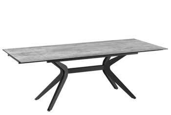 Extendable designer dining table "Impulsion" ceramic, Silver - 150-230 x 100 cm
