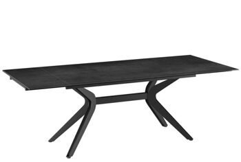 Extendable designer dining table "Impulsion" ceramic, titanium black - 150-230 x 100 cm