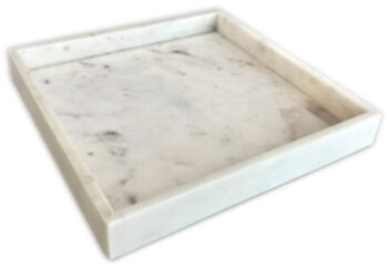 Noble plateau carré en marbre, blanc 

Archivé