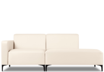 Hochwertiges, modulares 2-Sitzer Outdoor Sofa mit Ottomane „Kos“/ Light Beige