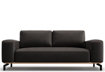 2 seater designer leather sofa "Marc" - graphite