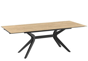 Extendable designer dining table "Impulsion" ceramic, light oak - 150-230 x 100 cm