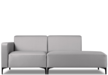 Hochwertiges, modulares 2-Sitzer Outdoor Sofa mit Ottomane „Kos“/ Grau