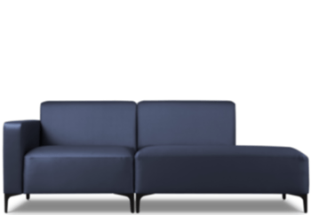 Hochwertiges, modulares 2-Sitzer Outdoor Sofa mit Ottomane „Kos“/ Blau