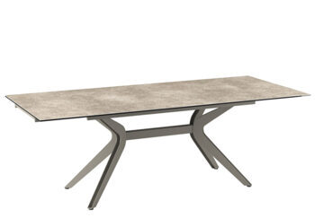 Extendable designer dining table "Impulsion" ceramic, cement gray - 150-230 x 100 cm