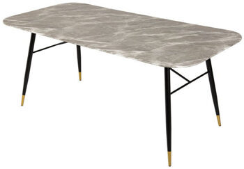 Design dining table "Paris" 180 x 90 cm - grey marble look