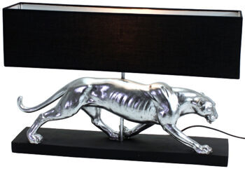 Design Tischlampe „Panther Baghiro“ Silver, 39 x 61 cm