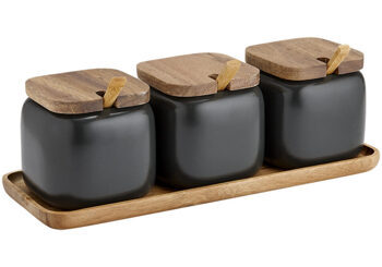 Essentials 7-piece Storage Jar Set - Black