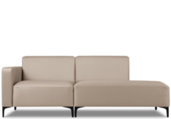 Hochwertiges, modulares 2-Sitzer Outdoor Sofa mit Ottomane „Kos“/ Beige