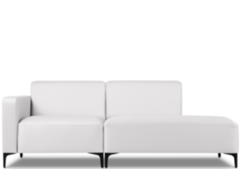 High quality modular 2 seater outdoor sofa with ottoman "Kos"/ Light gray