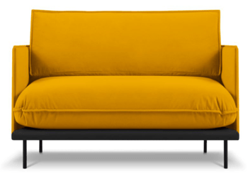 1.canapé-lit 5 places "Auguste" recouvert de velours - jaune moutarde