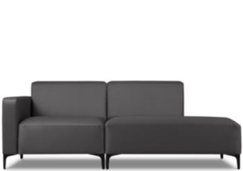 High quality modular 2 seater outdoor sofa with ottoman "Kos"/ dark gray