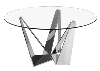 Table de salle à manger design ronde "Avantgarde" Ø 150 cm avec base en acier inoxydable