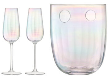 3-piece set "Pearl" - cooler + 2 champagne glasses
