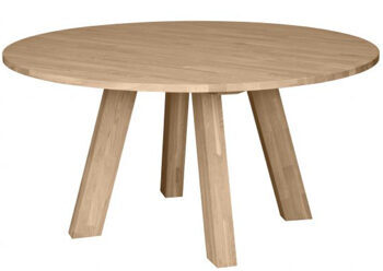 Massiver, runder Tisch „Rhondal“ Ø 150 cm - Eiche Natur