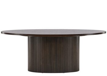 Oval design coffee table "Bianca" 120 x 55 cm - Mocca