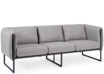 3-seater outdoor design sofa "Pixel" black/light gray