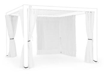 lot de 4 rideaux pour pergola "Ocean" 400 x 300 cm - Blanc