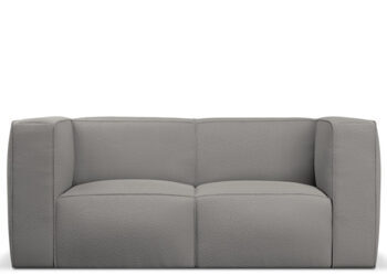 2 seater designer sofa "Muse" - with bouclé cover gray