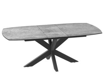 Extendable designer dining table "Phoenix" ceramic, Silver - 160-200 x 100 cm