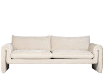 3 seater design sofa "Sandro" White Chenille