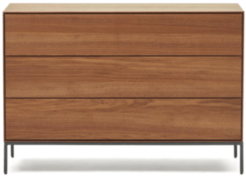 Design chest of drawers "Valencia" 110 x 75 cm - walnut/black