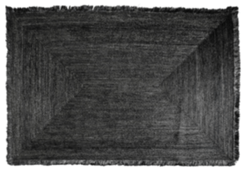Grosser, schwarzer Jute-Teppich Kisai 315 x 215 cm