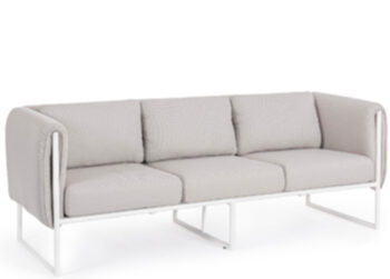 3-seater outdoor design sofa "Pixel" sand/white