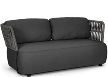 2-Sitzer Outdoor Design Sofa „Palmer“ Schwarz/Anthrazit