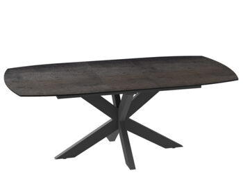 Extendable designer dining table "Phoenix" ceramic, dark rust look - 160-200 x 100 cm