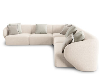 6 seater design corner sofa "Chiara" Chenille