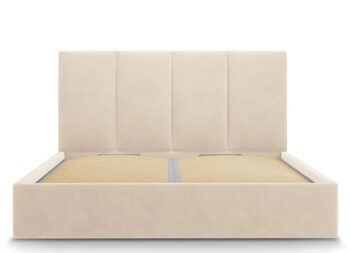 Design storage bed with headboard "Pyla Velvet" Beige