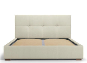 Design storage bed with headboard "Sage textured fabric" Beige
