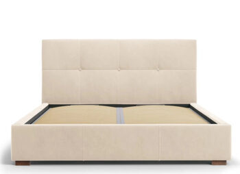 Design storage bed with headboard "Sage Velvet" Beige