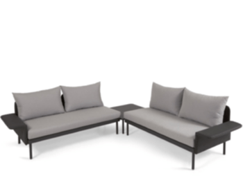 Flexible garden lounge set "Zaltano" 300 x 300 cm - Black/Grey