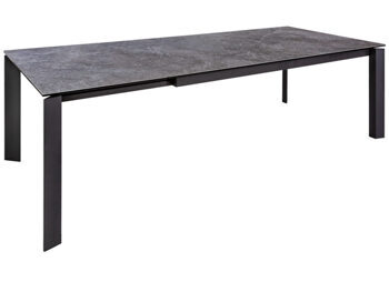Extendable designer dining table "Phoenix" ceramic 180-240 x 95 cm - dark marble look