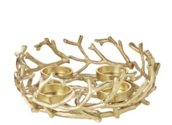 Hochwertiger Adventskranz „Porus“ Ø 30 cm - Gold