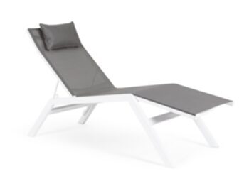Chaise longue d'extérieur de haute qualité "Krion" - Blanc/gris