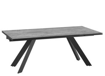 Extendable designer dining table "Ontario" ceramic, Silver - 190-270 x 100 cm