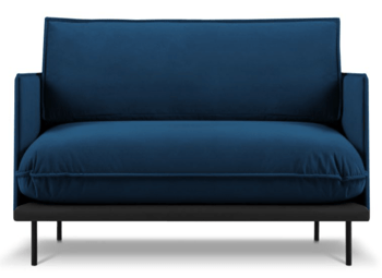 1.5 seater loveseat "Auguste" with velvet upholstery - royal blue