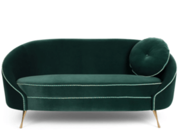 2 seater design sofa "Don't love me" - dark green