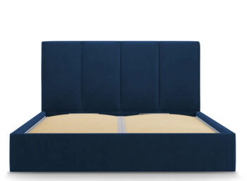 Design storage bed with headboard "Pyla Velvet" Royal Blue
