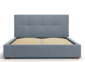 Design storage bed with headboard "Sage Velvet" Blue