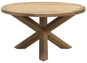 Round solid teak garden table "Elvira" Ø 140 cm
