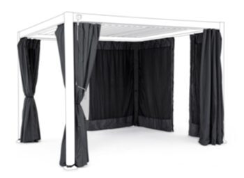 set of 4 curtains for pergola "Ocean" 300 x 300 cm - anthracite