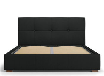 Design Tray Bed with Headboard "Sage Textured Fabric" Black