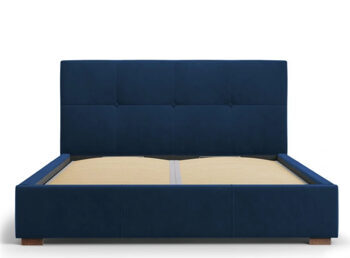 Design Ablagebett mit Kopfteil  „Sage Samt“ Königsblau