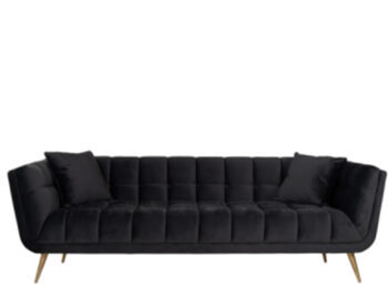 3 seater design sofa "Huxley" with velvet cover - anthracite