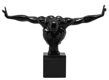 Handgefertigter Design Skulptur „Kliffspringer in schwarz“ 42 x 29 cm